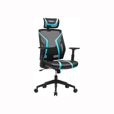 Ergonomische draaistoel zwart en blauw | Kymiko