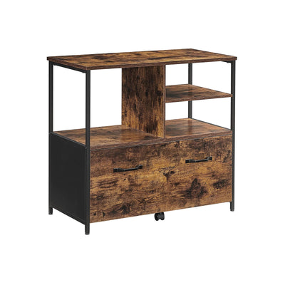Industriële stijl archiefkast vintage bruin-zwart | Kymiko