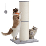 Kattenboom met krabpaal en speelbal – vooraanzicht – grijs medium