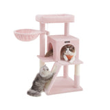 Kattenboom met groot platform – vooraanzicht – grijs