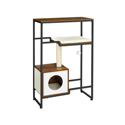 Krabpaal met plank in vintage bruin | Kymiko