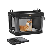 Opvouwbare hondenbench voor middelgrote honden met draagtas – detailfoto – zwart
