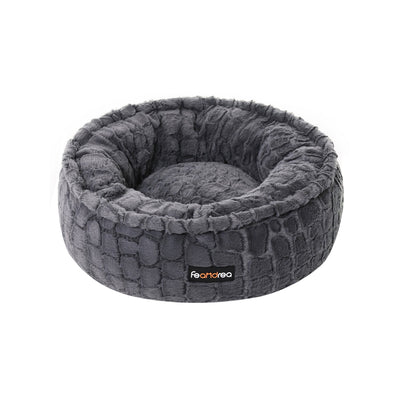 Rond hondenbed met zacht pluche | Kymiko