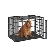 Sterke hondenbench met afneembare bovendeur en lade – vooraanzicht – breed