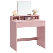 Make-uptafel met spiegel en meerdere opbergvakken