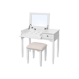 Make-uptafel met spiegel en meerdere opbergvakken