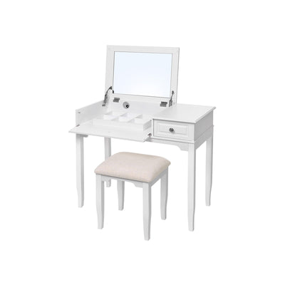 Make-uptafel met spiegel en meerdere opbergvakken