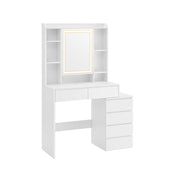 Kaptafel met LED verlichting modern wolk wit – vooraanzicht – wit