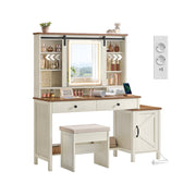 LIRY Collectie – Kaptafel met spiegel en verlichting voor slaapkamer – vooraanzicht