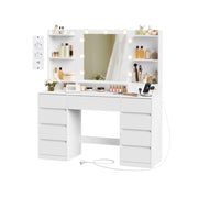 Kailyn Collectie – Kaptafel met spiegel en ledverlichting – vooraanzicht