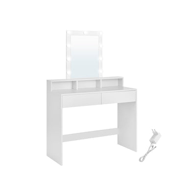 Kaptafel met LED-verlichting in modern wit | Kymiko