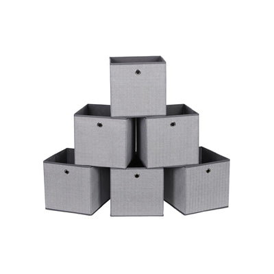 Opbergdozen set van 6 donkergrijs | Kymiko