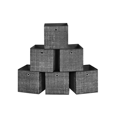 Opbergdozen set van 6 van non-woven stof met handvat