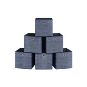 Opbergdozen set van 6 van non-woven stof met handvat | Kymiko