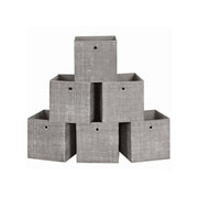 Opbergdozen set van 6 van non-woven stof met handvat | Kymiko