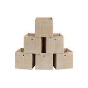 Opbergdozen set van 6 van non-woven stof met handvat | Kymiko
