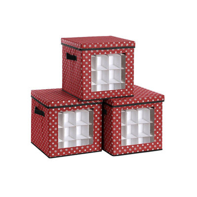 Kerstballen opbergdozen met verstelbare verdelers