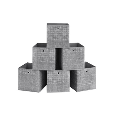 Opbergdozen set van 6 van non-woven stof met handvat | Kymiko