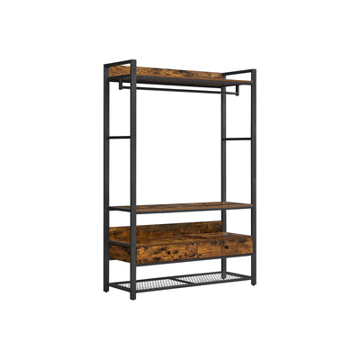 Open kledingkast vintage bruin-zwart | Kymiko