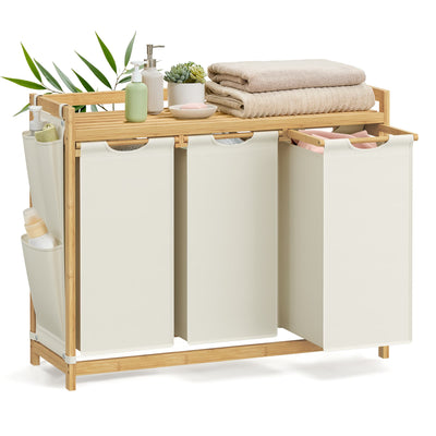 Wasmand met meerdere vakken en praktische opbergplank