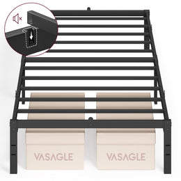 Metalen bedframe met opbergruimte eenvoudig te monteren – vooraanzicht