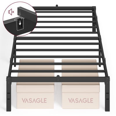 Metalen bedframe met opbergruimte eenvoudig te monteren – vooraanzicht