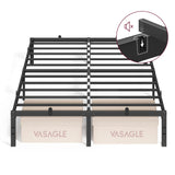 Metalen bedframe met opbergruimte eenvoudig te monteren – zijaanzicht