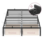 Metalen bedframe met opbergruimte eenvoudig te monteren – zijaanzicht