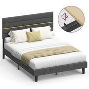 Tweepersoonsbed met verstelbaar hoofdbord en stevig metalen frame
