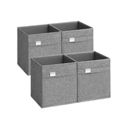 Opbergdozen set van 4 33 x 33 x 33 cm duifgrijs