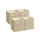 Opbergdozen set van 4 33x33x33cm – vooraanzicht – geel