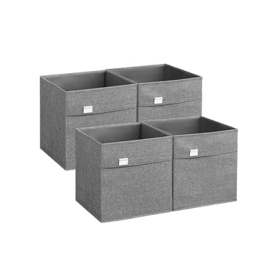 Opbergdozen set van 4 33 x 33 x 33 cm duifgrijs
