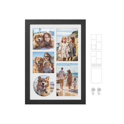 Fotolijst A4 voor meerdere foto's, aszwart