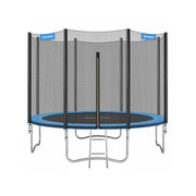 Trampoline met met veiligheidsnet beklede stangen