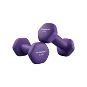 Hexagon dumbbells voor thuis met neopreen coating