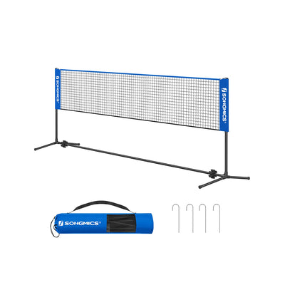 In hoogte verstelbaar tennisnet met transporttas