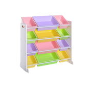 Kinderkamerplank met 12 PP-kunststof dozen