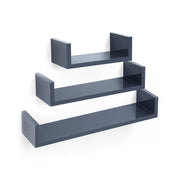 Set van 3 zwevende planken, U-vormig