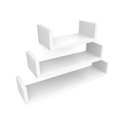 Set van 3 zwevende planken, U-vormig