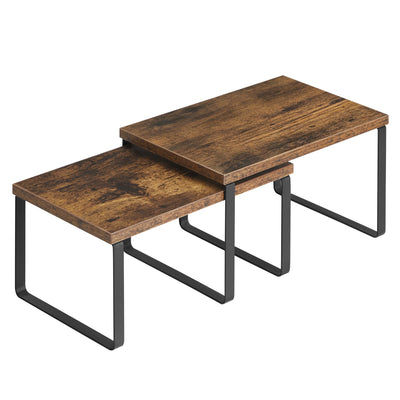 Kruidenrekjes set van 2 vintage bruin-zwart