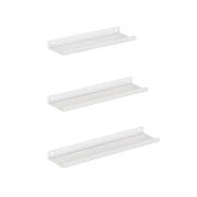 Wandplanken van metalen fotolijsten wit – vooraanzicht – wit