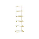 Smalle glasplank met stalen frame | Kymiko