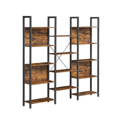 Boekenkast met 14 planken en metalen frame