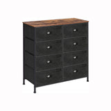 Ladekast met 8 lades vintage bruin-zwart | Kymiko