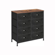 Ladekast met 8 lades vintage bruin-zwart | Kymiko
