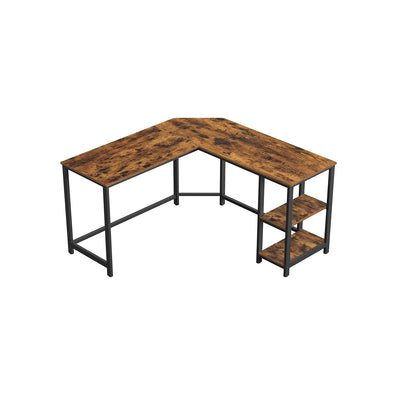 L-vormig bureau met 2 planken